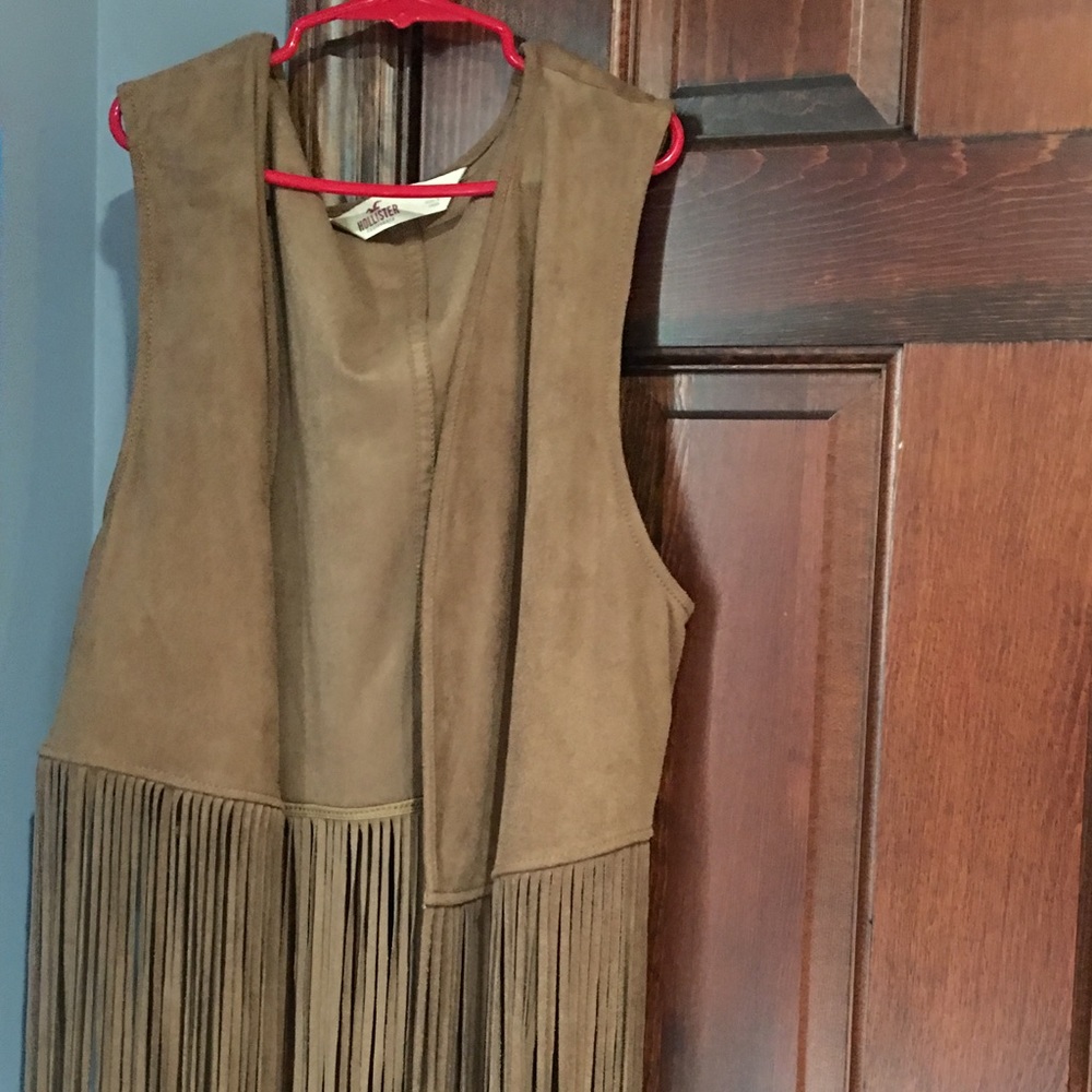 Brown Suede and Fringe Hollister vest